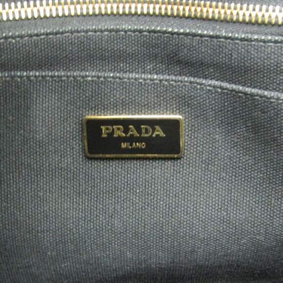 Prada Canapa S Size 1BG439 Women's Canvas Shoulder Bag,Tote Bag Black - Picture 15 of 16